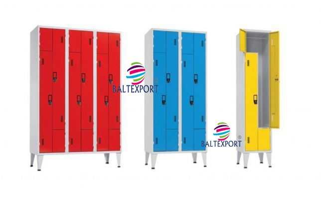 Vestiario Triplo c/6 Cacifos 1900x900x500mm c/Pés 200mm Cinza NOVO