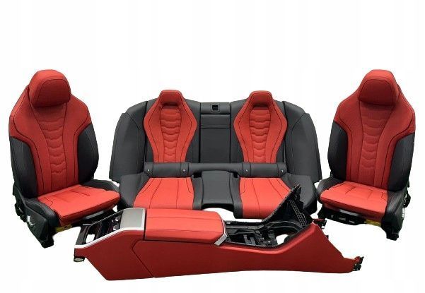 BMW 8 G16 TAPICERKA FOTELE KANAPA BOCZKI TUNEL SKÓRA FIONA ROT