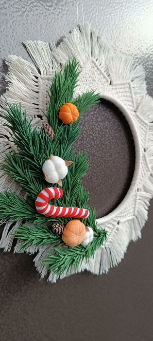 Вінок макраме різдвяний