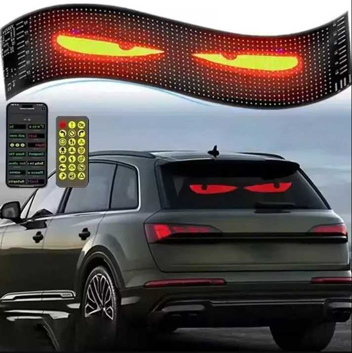 Панель Лед глаза 12×60 см для индивидуальности автомобиля