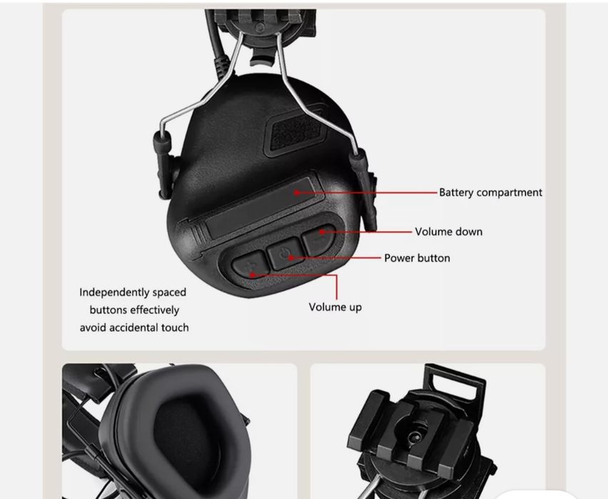 Fones de ouvido táticos militares e conjunto de fones de ouvido com ca