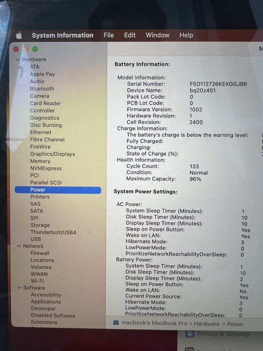760$ MacBook Pro 13" 2020 M1 / 16 GB / 256gb SSD