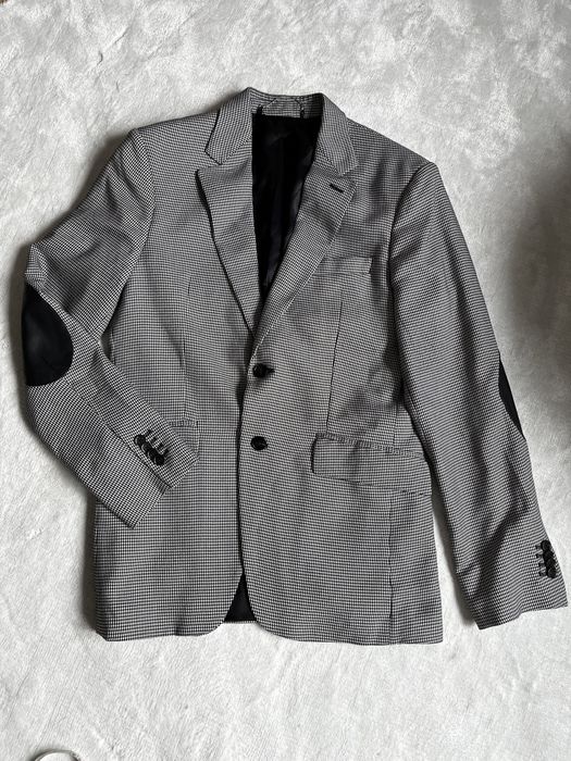 Zara marynarka w kratkę modna czarna 48 M jesień okazja