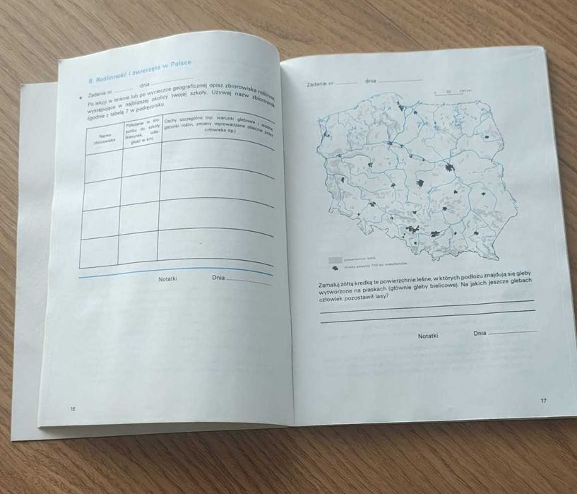 Podręcznik zeszyt ćwiczeń do geografii PRL 1985