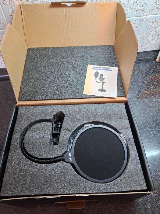 Microfone YOTTO USB Condensador — Kit Completo — Novo