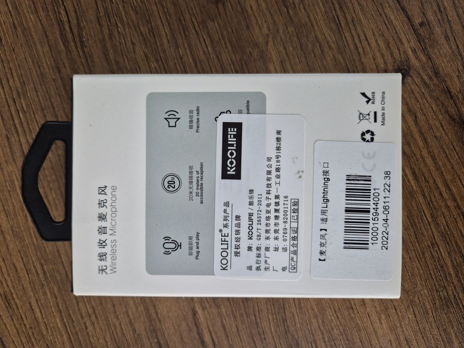 Microfone de Lapela Sem Fio para iPhone