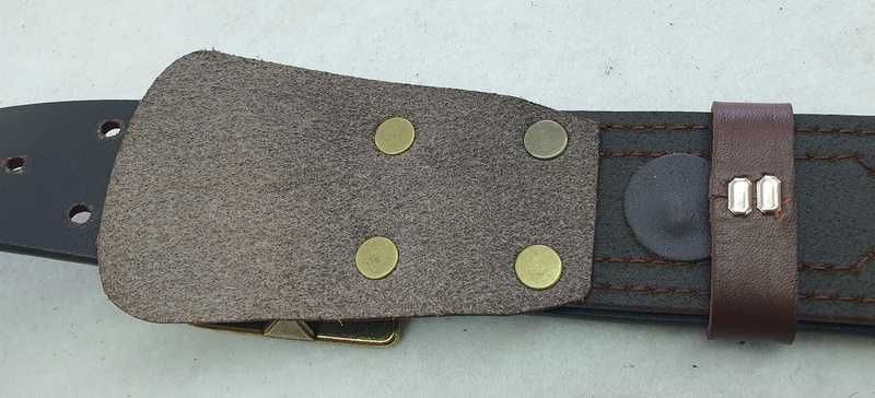 Pas oficerski wojskowy rozmiar 115 jasny brąz kolor klamry mosiądz