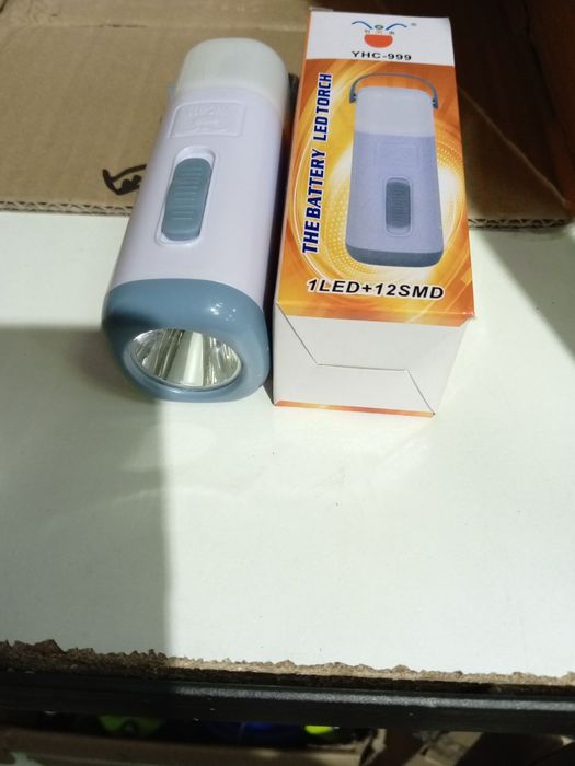 Latarka LED akumulatorowa YHC-999 | 1 LED + 12 SMD | lampka awaryjna