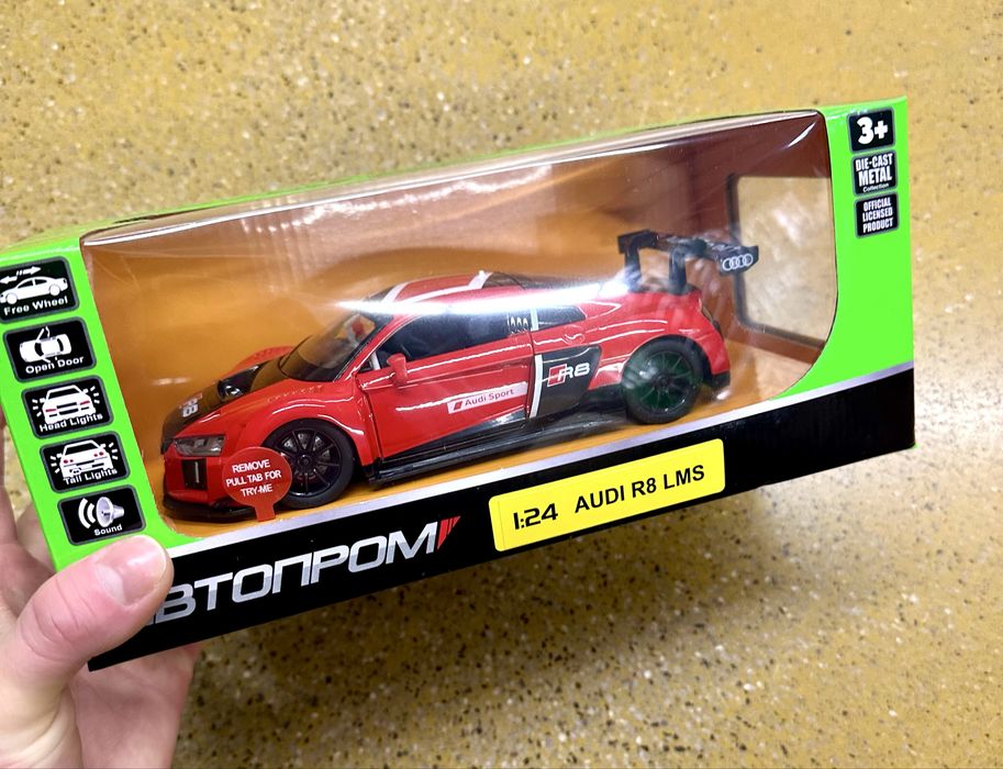 Машина металева 68262A "Автопром",1:24 Audi R8 LMS, відкр.двері