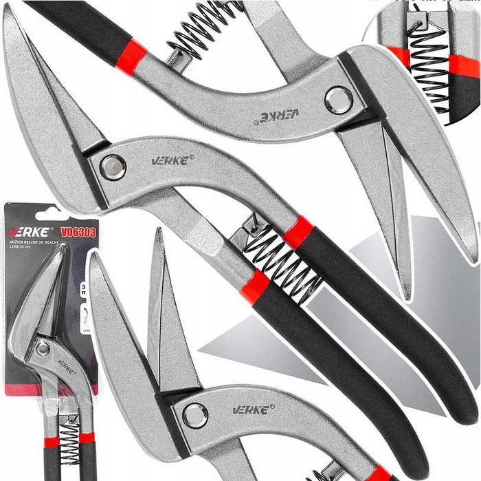 Nożyce ręczne cięcia blachy pelikan lewe odgięte  30 CM