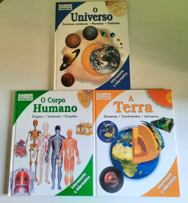 Livros sobre o Universo; a Terra e o Corpo Humano para crianças