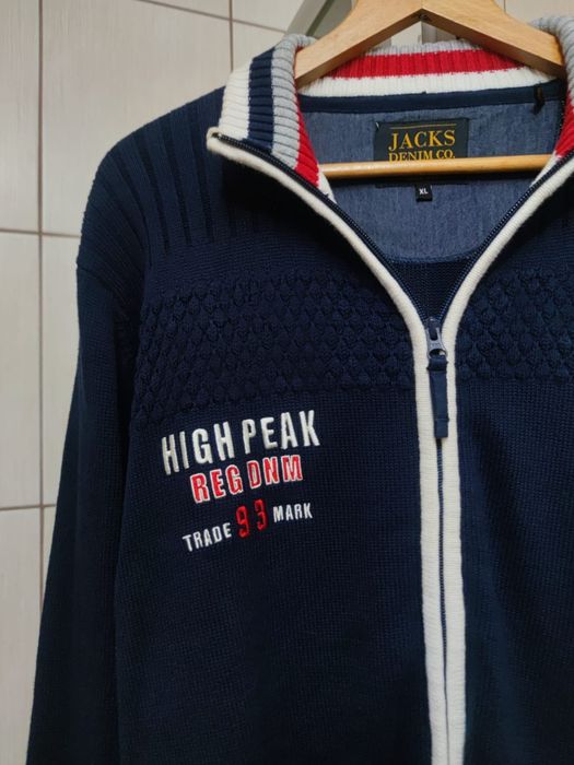 Męski kardigan XL  rozpinany marki Jacks Denim Co. w kolorze ciemnego