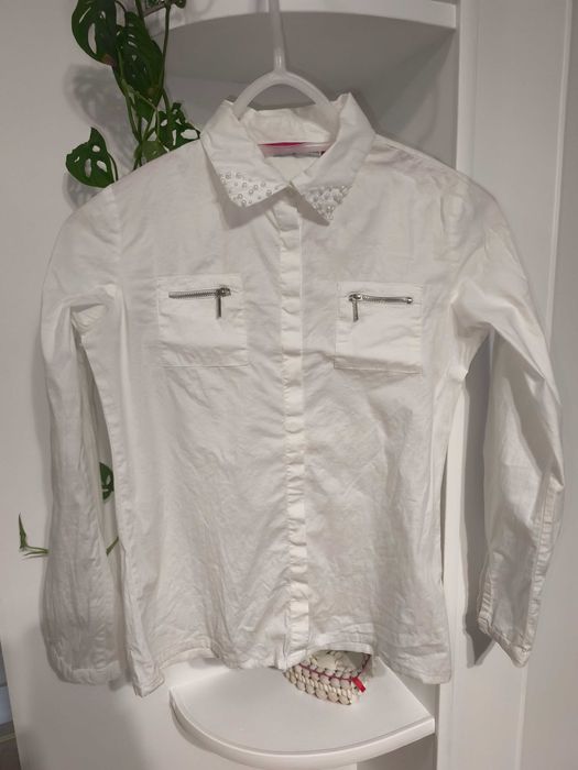 Koszula dziewczęca Reserved kołnierzyk z perełkami