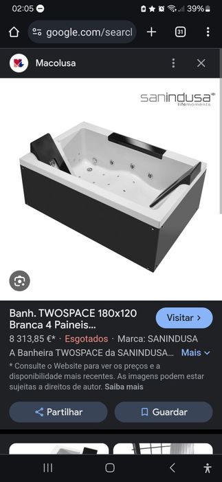 Banheira Simples TwoSpace 180x120 Sanindusa