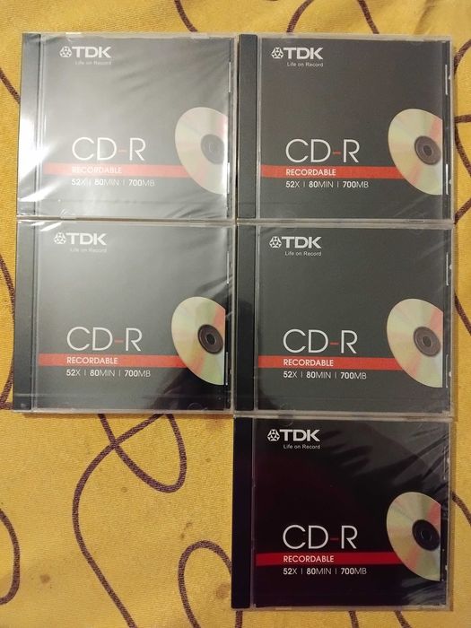 CD-R virgem, para gravar TDK Verbatim, cake de 20, cake de 50, unidade