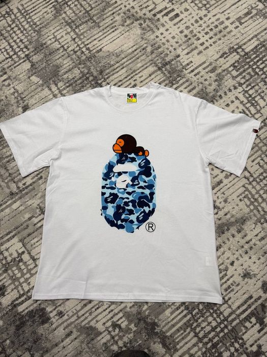 Футболка BAPE White Camo Blue | Люкс якість | Нова