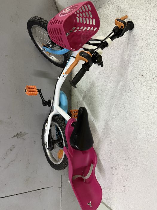 Bicicleta de criança b-twin 14 polegadas (4-6 anos)+rodinhas+capacete