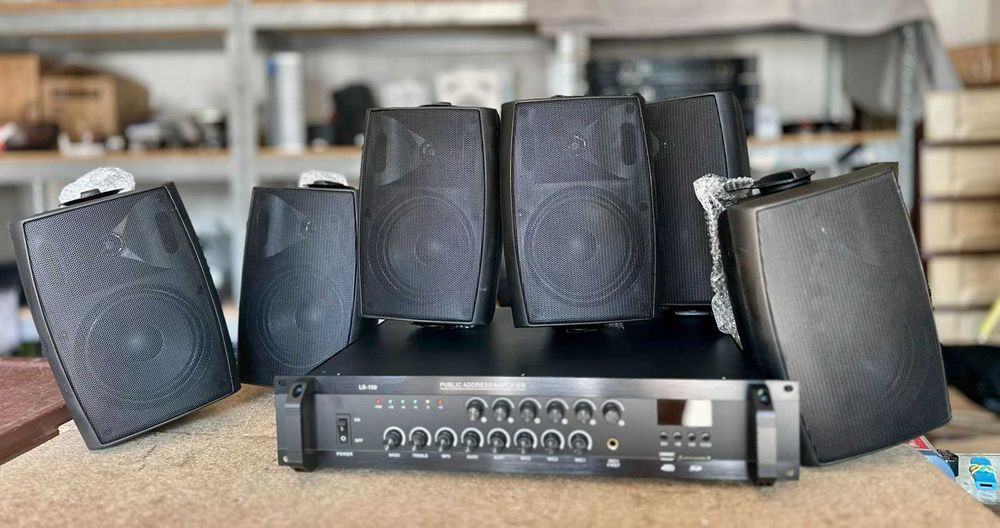 Фонова настінна акустика  нова підс 150ват. 8колонок до 500кв