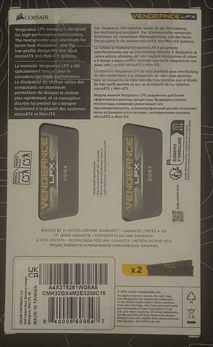 Memória RAM Corsair Vengeance LPX 16GB (2x8GB) DDR4 3200MHz CL16