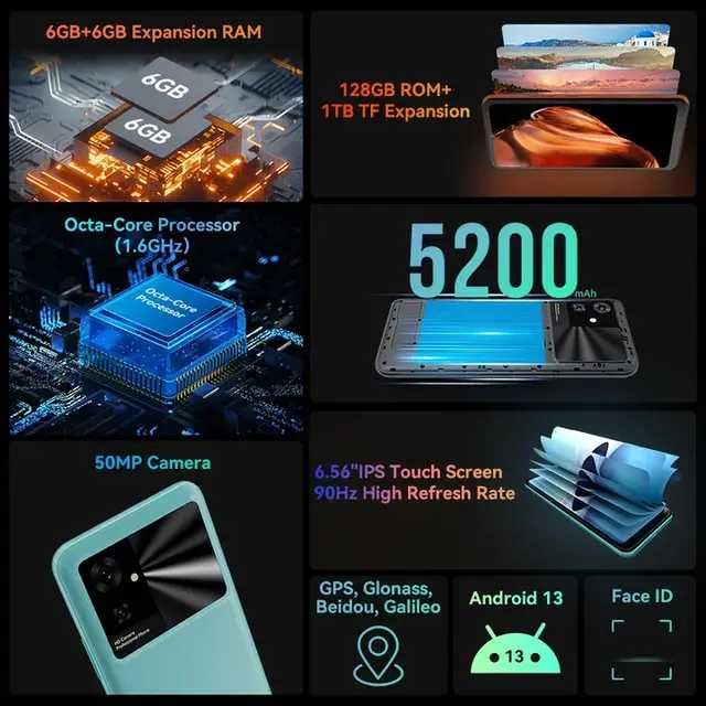 Смартфон Cubot Note 21 Green 6/128Gb 5200mAh 2sim +чехол стекло