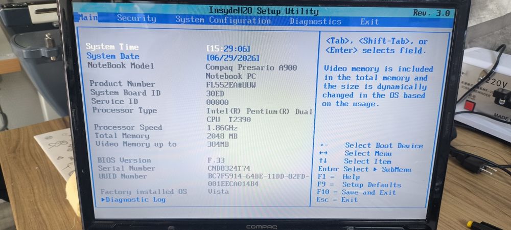 Compaq Presario A900 laptop 17 cali