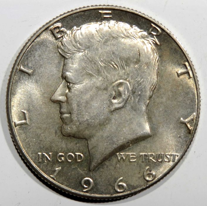 Moeda USA - Half Dollar 1966. Prata/Bilhão Soberba