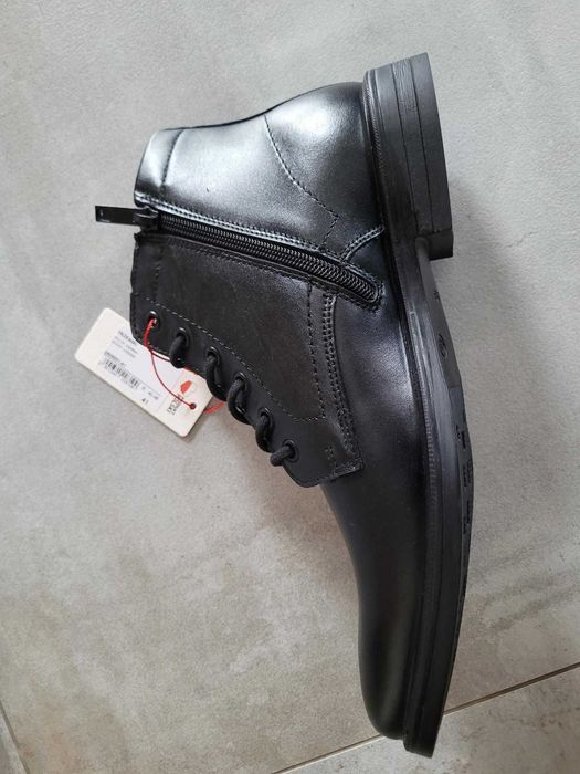 Buty czarne męskie WOJAS ze skóry licowej 41