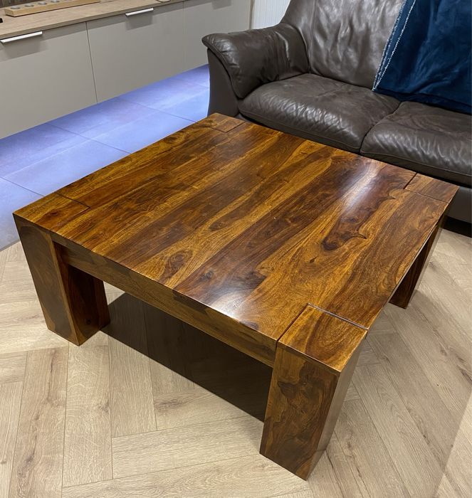 Stolik kawowy kolonialny 100x100 palisander