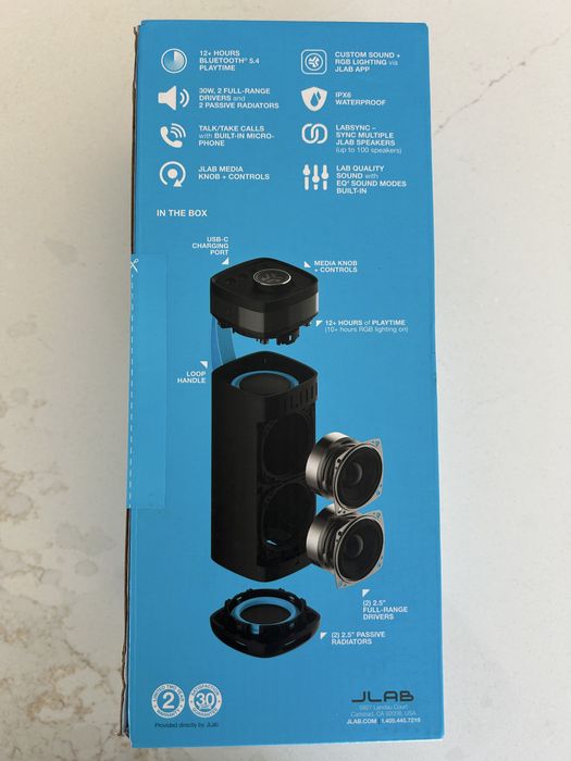 Coluna Bluetooth JLab JBuds Party - NOVA e SELADA