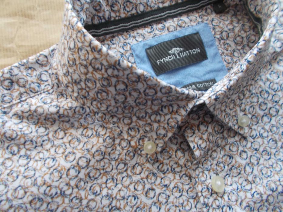 L FYNCH&HATTON Premium Designerska Koszula Męska L 41,5 cm Germany