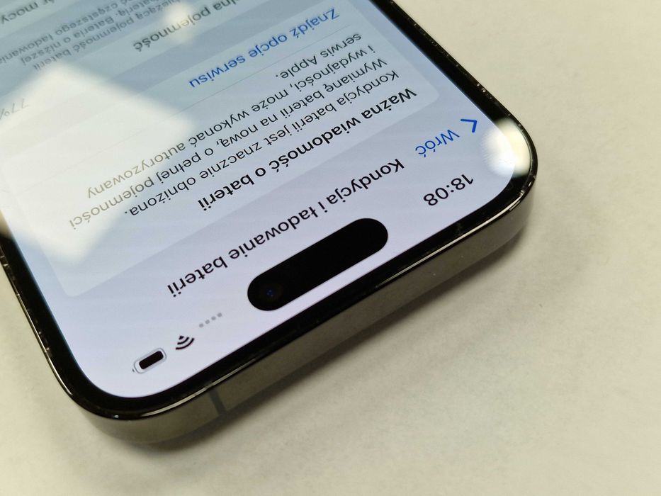 Iphone 14 PRO 128GB/ Space Black/ BAT 77%/ Grade A-/ + ładowarka