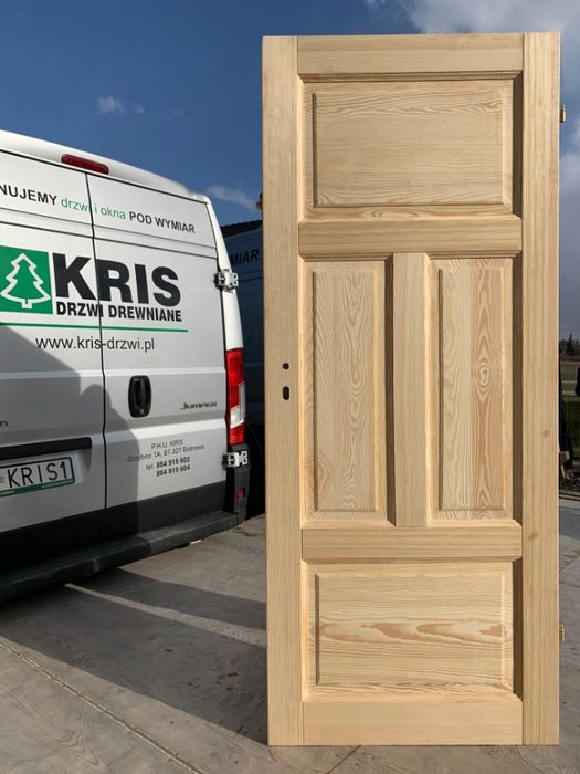Drzwi drewniane SOSNOWE ryflowane , postarzane, szczotkowane NA WYMIAR