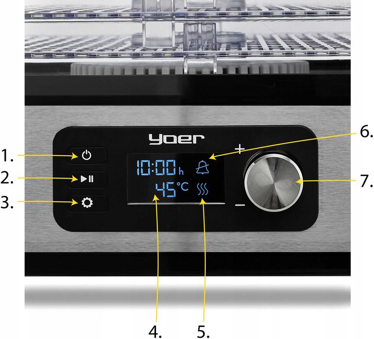 10w1 duża suszarka do grzybów owoców ziół yoer 450w inox timer +6