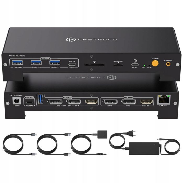 Stacja Dokujaca KVM USB C CMSTEDCD do Laptopa i PC