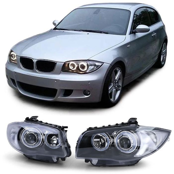 Faróis Bmw Série 1 E81 E87 E82 E88 (2004 a 2011) Look Xenon