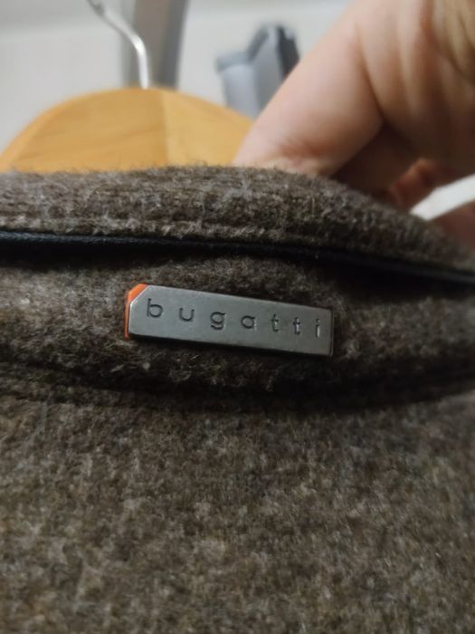 kurtka męska XXL płaszczyk Bugatti wełniana wełna budrysówka zapinana