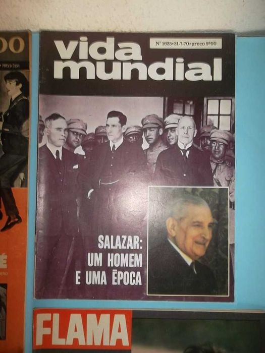 4 Revistas antigas SALAZAR, BEATLES, CARLOS LOPES, etc