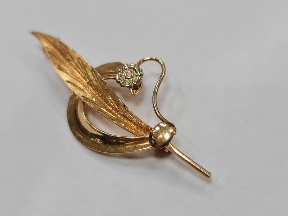 Złota broszka/ Złoto 750/ 4.14 gram/ Misterna/ XX wiek