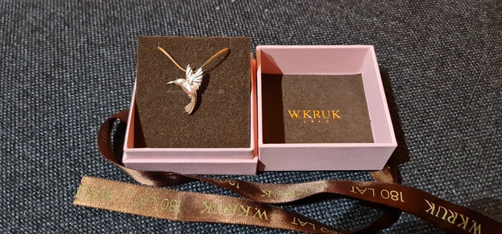 Wisiorek W.KRUK srebrny pozłacany koliber (apart yes verona lilou)