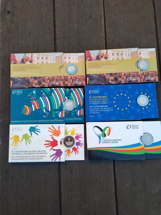 6 Moedas Proof. de 2€ Cumemorativas