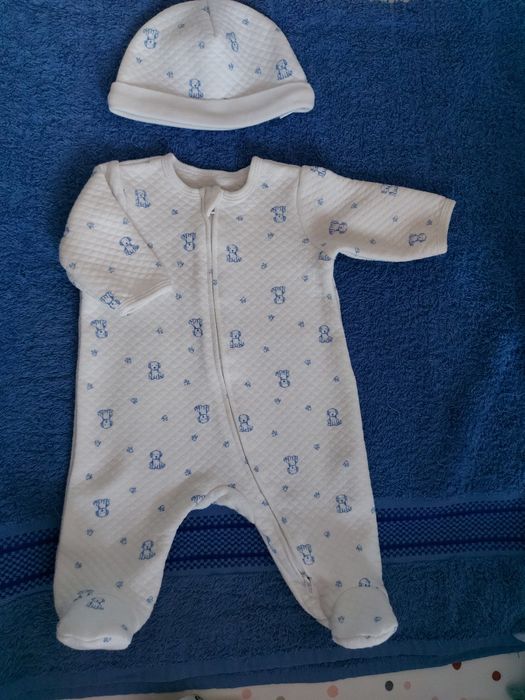 Чоловічок сліп ромпер на блискавці, шапочка, набір