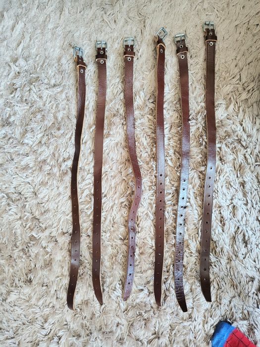 Troki Pasy Skórzane Wojskowe 6 szt.
Barwa: brąz 
Wymiary:
Długość: 57 cm
Szerokość: 2 cm
Klamra: 2 cm