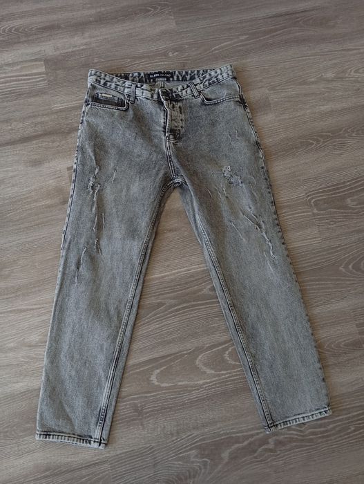 Spodnie męskie rozmiar 36 szare jeansy loose fit