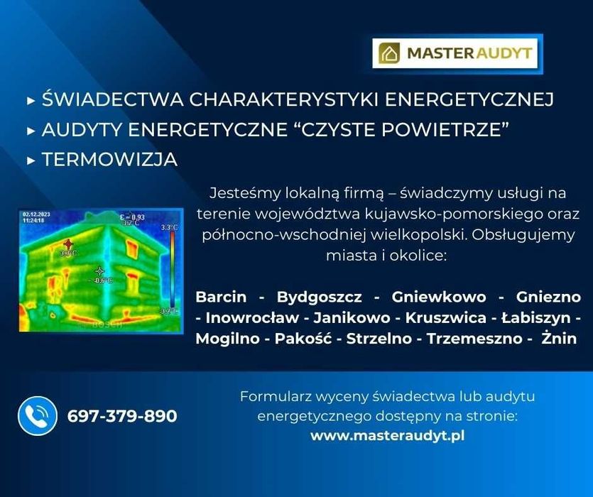 Świadectwo energetyczne / Audyt "Czyste Powietrze" / Termowizja