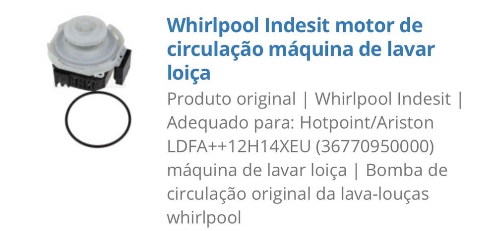 Máquina da louça avariada hotpoint ldfa++ boa para peças