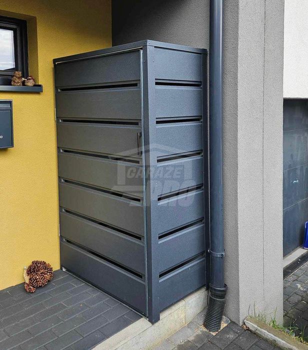 Wiata śmietnikowa dach prosty 1x0,5m Antracyt GP354