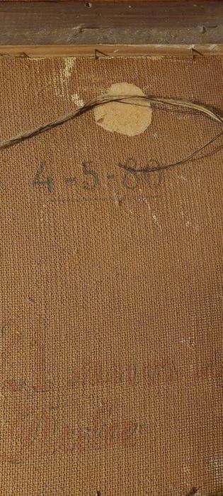 Quadro pintado a óleo com 45 anos do pintor Mendes da Silva e assustad