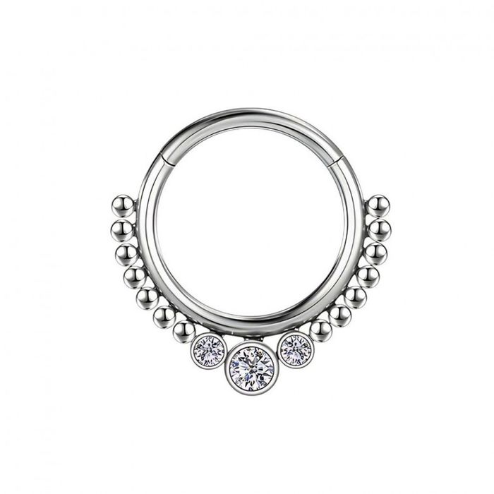 Септум кольцо в нос пирсинг бридж нострил сережка титан позолота