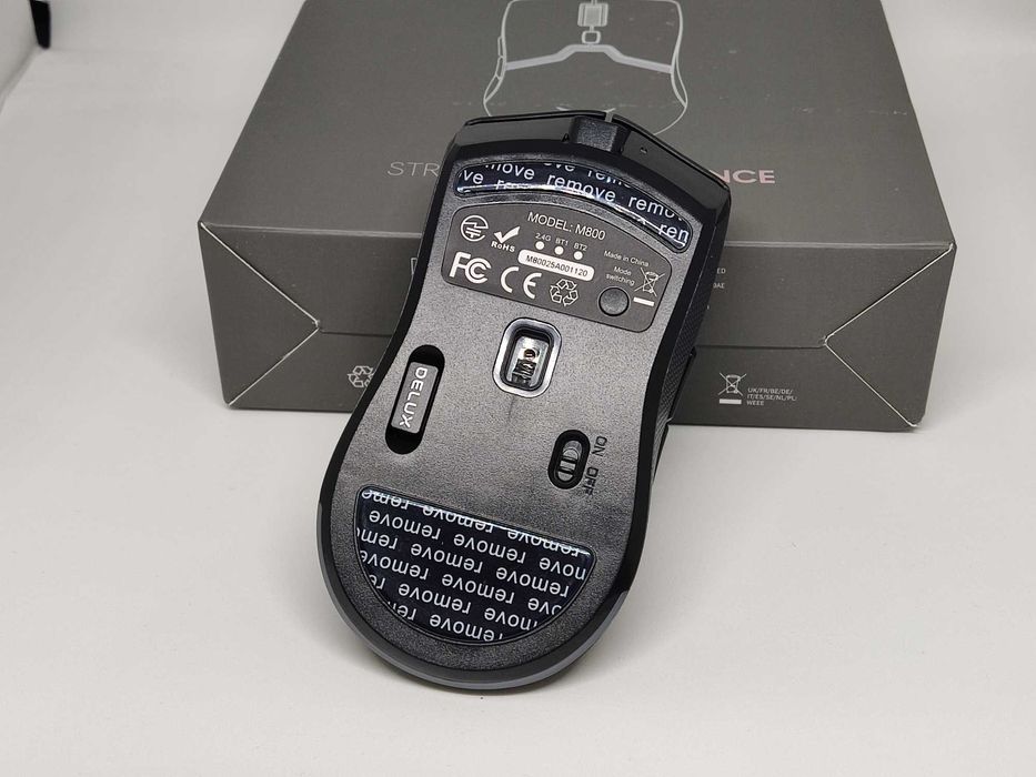 Миша ігрова бездротова Delux M600 pro, PAW 3395, 26000 DPI, 500 mah.