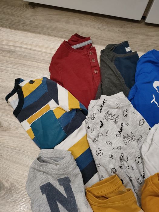 Koszulki chłopięce długi rękaw+koszula 98
